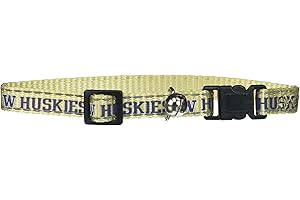 Pet Goods Manufacturing NCAA Washington Huskies Cat Collar, 3/8 x 8-12"