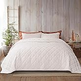 EVERGRACE Luxury Crushed Velvet Quilt Set King Size, Diamond Quilted Lightweight Velvet Comforter, Ultra Soft Oversized Bedspread Coverlet Bedding Set for All Season, with 2 Pillow Shams, Off White