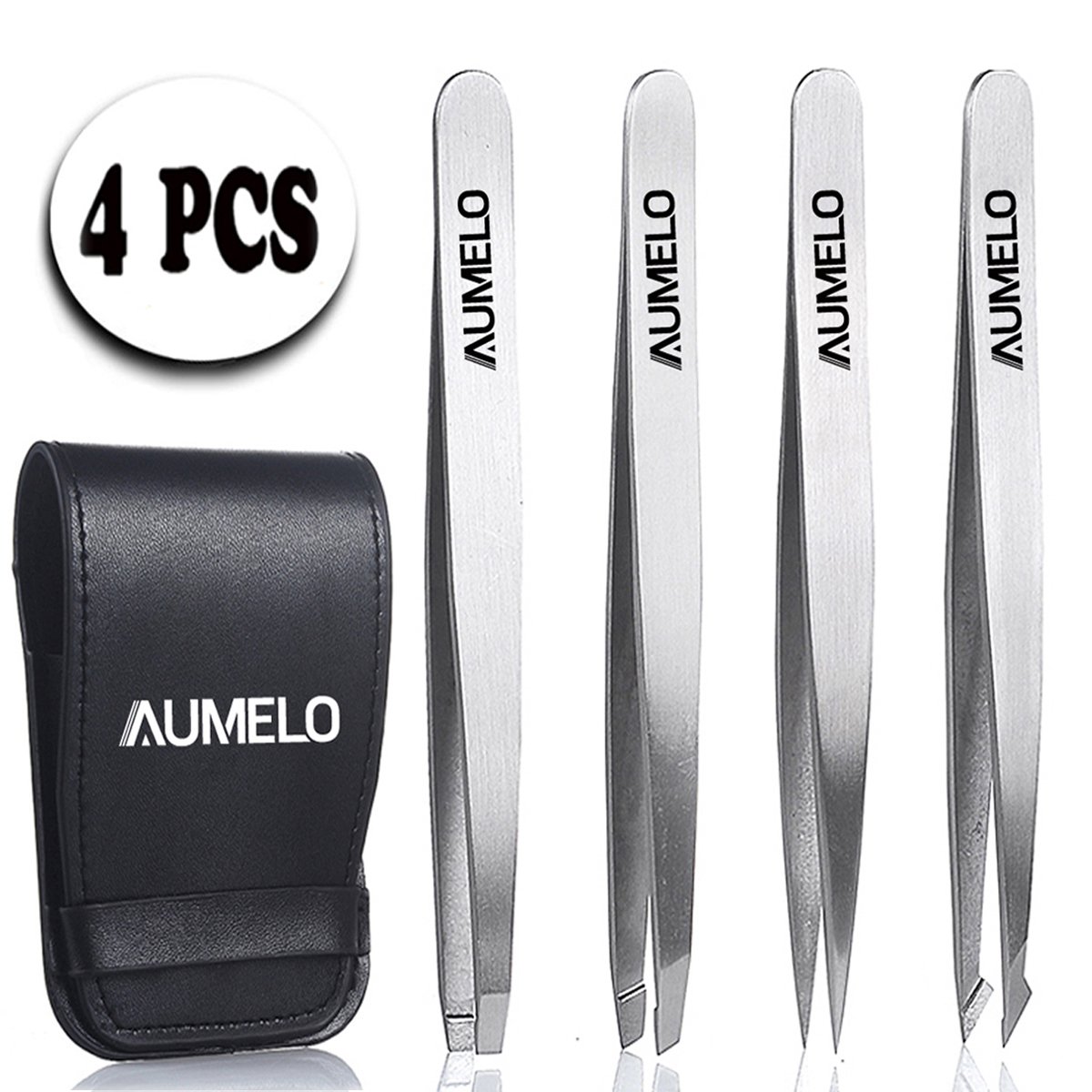 Tweezers Set 4Piece Professional Stainless Steel Tweezers Gift with
