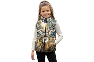 WELLFLYHOM Hunting Vest for Girls Boys Camo Jacket 2-12Y Stand Collar Kids Toddler Hunting Jacket Zipper Fleece Vest