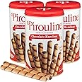 Pirouline Rolled Wafers - Chocolate Hazelnut Rolled Wafer Sticks - Original Signature Swirl Rolled Wafer Cookies - 14 oz 3 Pack