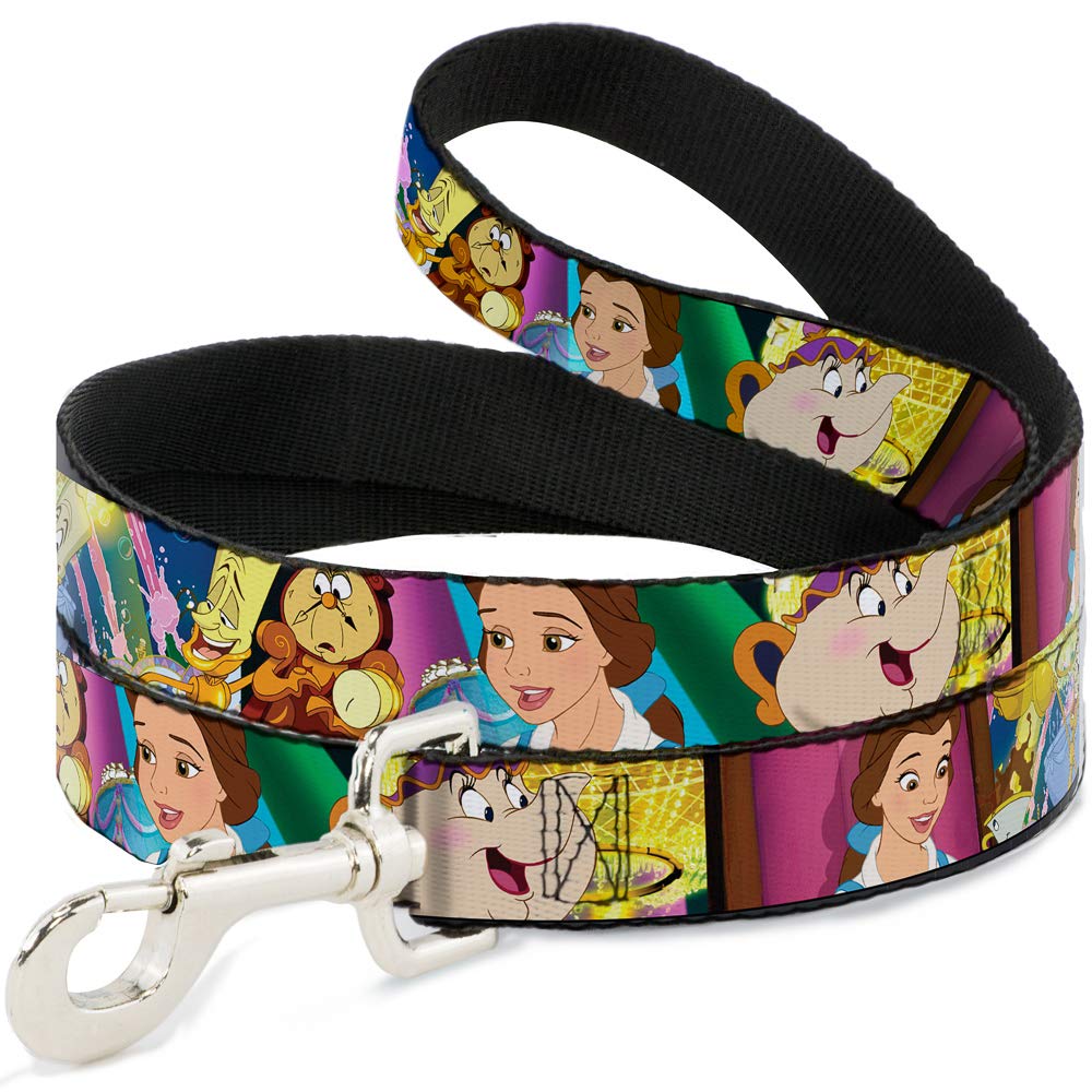 Disney Pet Leash, Dog Leash, Beauty the Beast Be Our Guest Scenes, 4 Feet Long 0.5 Inch Wide