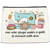 NGAEAK Sewing Gift Cosmetic Bag, Gifts for Quilter Seamstress Tailor Dressmaker Small Makeup Bag, Gifts for Sewing Lovers Mom Zipper Makeup Pouch
