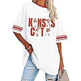 Football Shirts Women Game Day Short Sleeve Shirt Gameday Graphic Tops Football Team Fan Outfits Sport Season Apparel