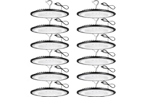 YANYCN 12 Pack 150W UFO LED High Bay Lights,IP66 Waterproof,120VAC,21000LM 5000K Daylight, 660W MH/HPS with Plug Commercial Bay Lighting for Barn,Gym,Factory,Warehouse,Shop,Workshop,Gym