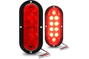 ONLINE LED STORE TRUE MODS 2pc 6 inch Red Oval LED Trailer Tail Light Kit [DOT FMVSS 108] [SAE S2T2I6] [Surface-Mount] [IP67 Waterproof] [Stop Turn Tail] Trailer Brake Lights for Boat Trailer RV Trucks