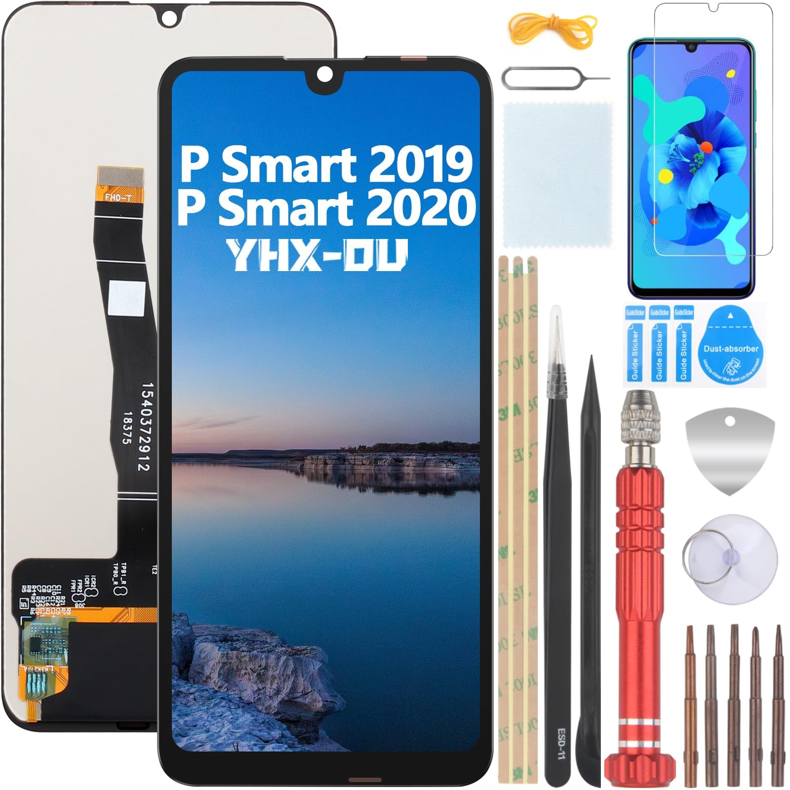 YHX-OU 6.21 Inch Black Display for Huawei P Smart 2019 P Smart 2020 LCD Display Touchscreen Replacement Screen with Tools + 1 Piece Protective Film (COG Touch)