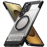 Ringke UX Magnetic [Compatible with MagSafe] Designed for Samsung Galaxy S25 Ultra Case, 2.0mm Thickness TPU Frames Armor Defense Rugged Cover with Kickstand, Powerful Magnet - Clear