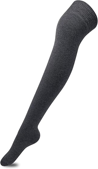 Women Thigh High Over Knee Socks Boot Stocking Winter Warm Wool Socks Dark Grey One Size At Amazon Women S Clothing Store