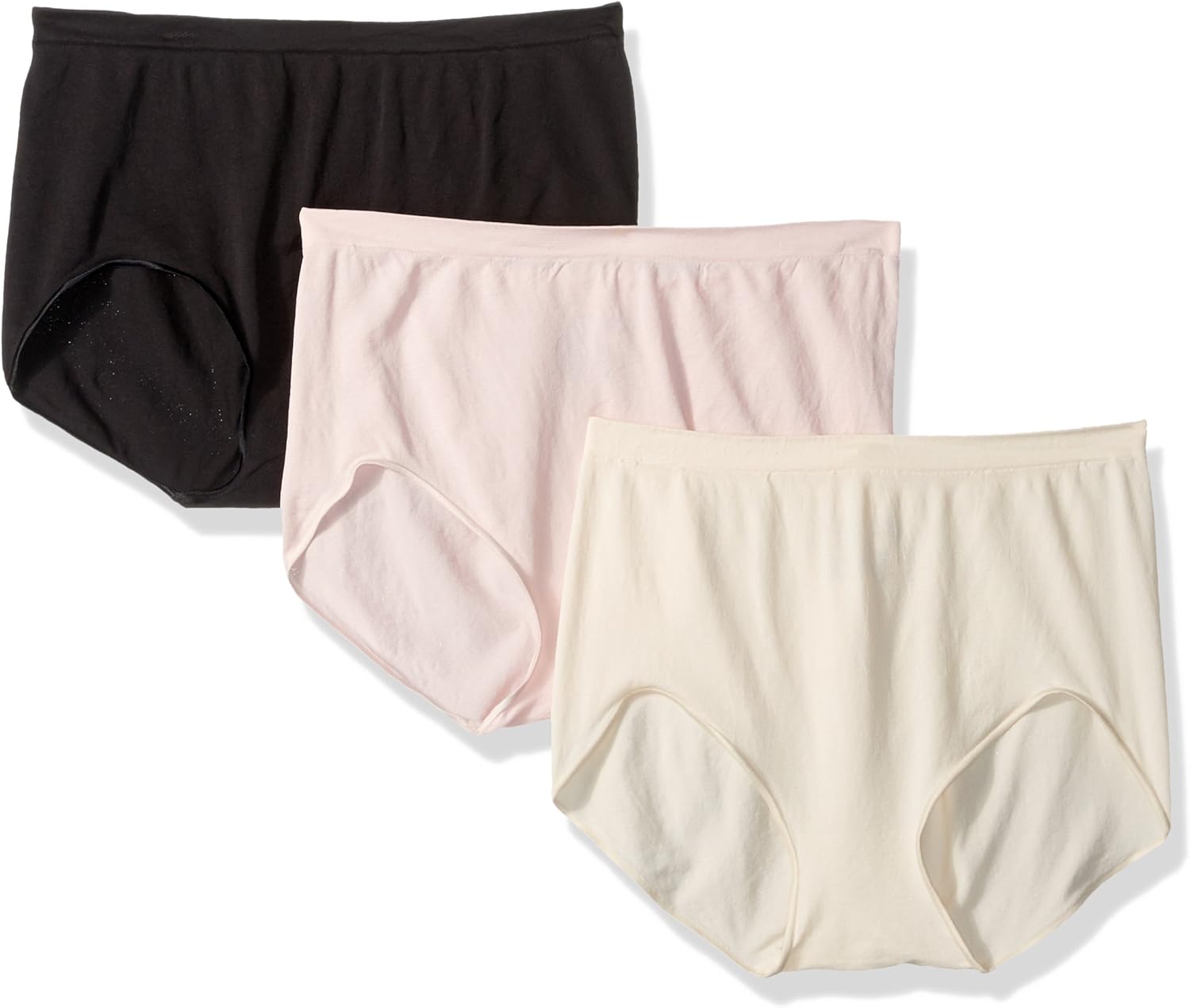 Hanes Women's 3 Pack Get Cozy Seamless Brief Panty, Assorted, S/M at