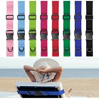 Chaise Plage 4 Pcs Beach Towel Bands - Windproof Chair Straps For Cruise, Pool & Vacation Use Elastic Chair Bands