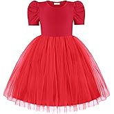 Arshiner Toddler Girls Tutu Dresses Party Formal Birthday Summer Puff Short Sleeve Tulle Little Girls Dress