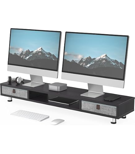 Monitor Draw Shelf Ergonomic Desk Shelf For 2 Monitors 38