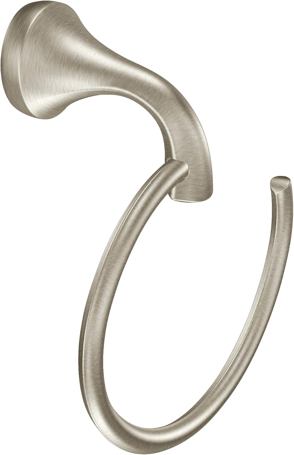 Moen YB2886BN Eva Bathroom Single Post Hand Towel Ring, Brushed Nickel - Towel Rings For Bathroom Brushed Nickel - 
