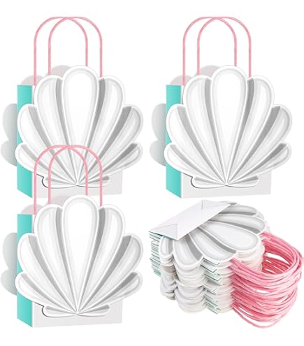 Locmeo 24 Pack Sea Shell Gift Bags Mermaid Goodie Bags - View #10
