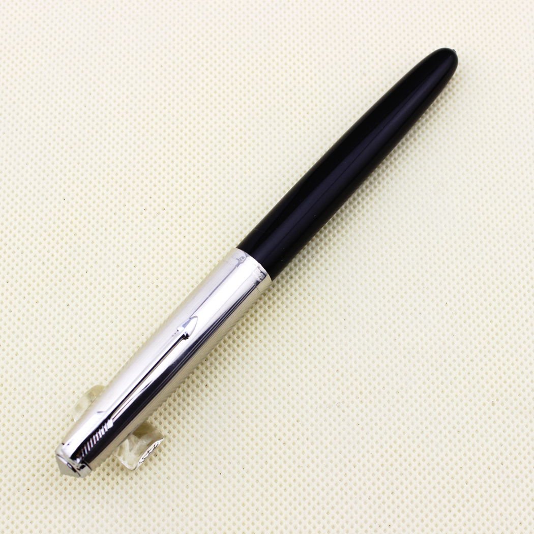 Gullor Classical Old Fountain Pen Hero 616 Black and Silver Pen