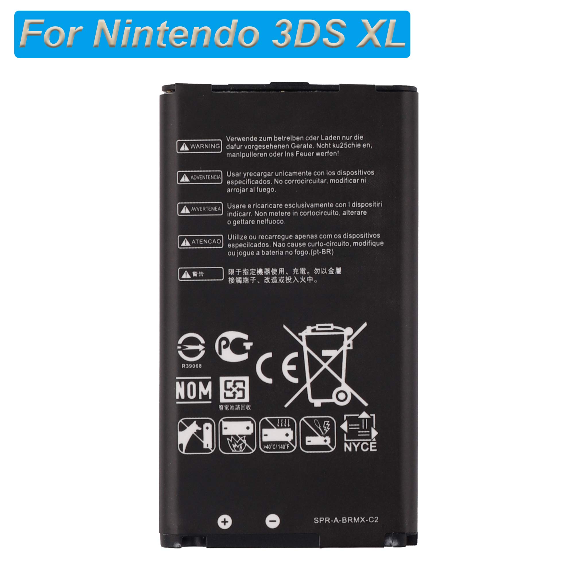 Replacement Battery SPR-003 Compatible with Nintendo 3DS XL and New 3DS XL Game Console 0 Cycle Internal New Upgrade Replacement Battery1750mAh