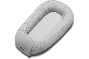 ACIROC Baby Lounger Pillow, Adjustable Baby Lounger for Newborn 0-24 Months, Breathable & Soft Infant Lounger, Tummy Time Baby Lounger for Home and Travel, Baby Girls & Boys Babies Stuff, Grey