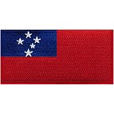 Cypress Collectibles - Samoa Flag Patch - Premium Embroidered Appliqu&eacute; - Oceania Country Iron On Patches - Dimensions: 3.5" x 1.75"