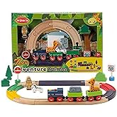 OWT Wooden Zoo Adventure Train Set for Toddlers – 22 Piece Wooden Train Track Set with Animals | Educational Montessori Toy for Kids Ages 3-8 | Fun Preschool Learning & Toddler Play Set