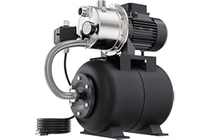 Aquastrong 1.6 HP Shallow Well Pump with Pressure Tank, NSF Certified, 1320 GPH, 115V, Stainless Steel Irrigation Pump, Automatic Water Booster Jet Pump for Home, Garden, Lawn