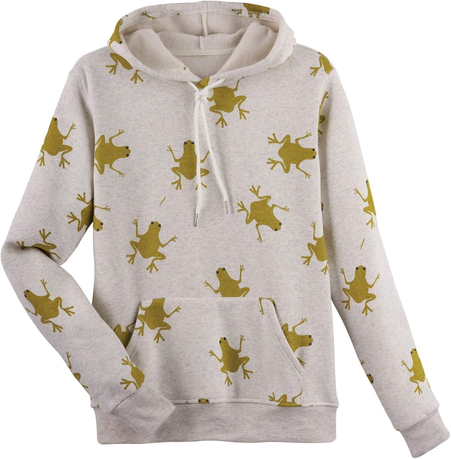LA SOUL Women's Frogs Hoodie, Green Jumping Frogs Hooded Sweatshirt