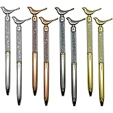 Maydahui 12 PCS Retractable Bird Ballpoint Pen Novelty Pigeon Crystal Quicksand Pens Black Ink for School Office Home Party