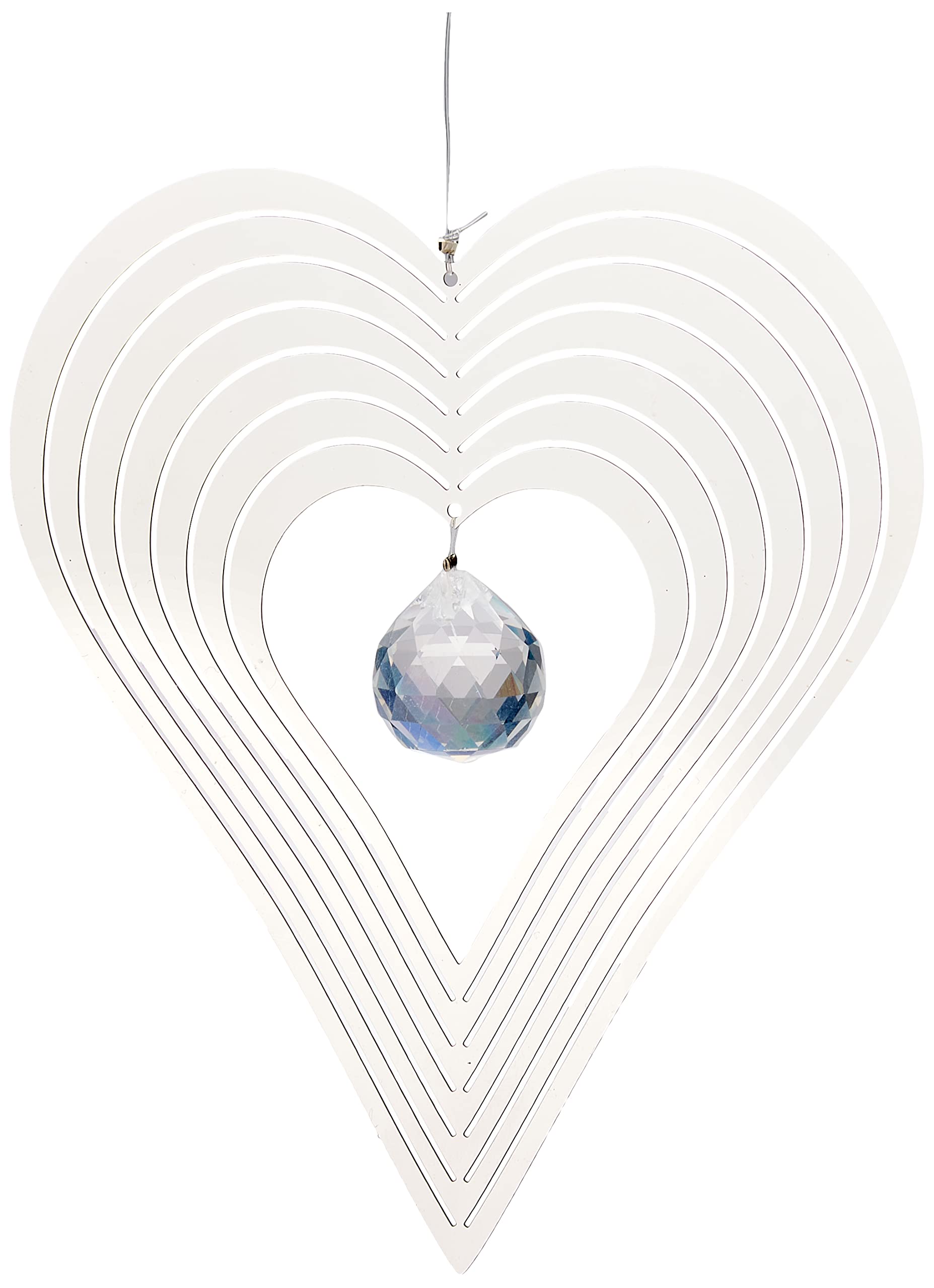 Nature's Melody CS05HE 5-Inch Heart Cosmo Spinner - Silver