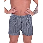 LUFT Mens Classic Pin Stripes Comfy Pull On Soft Underwear Trunks Boxer Shorts