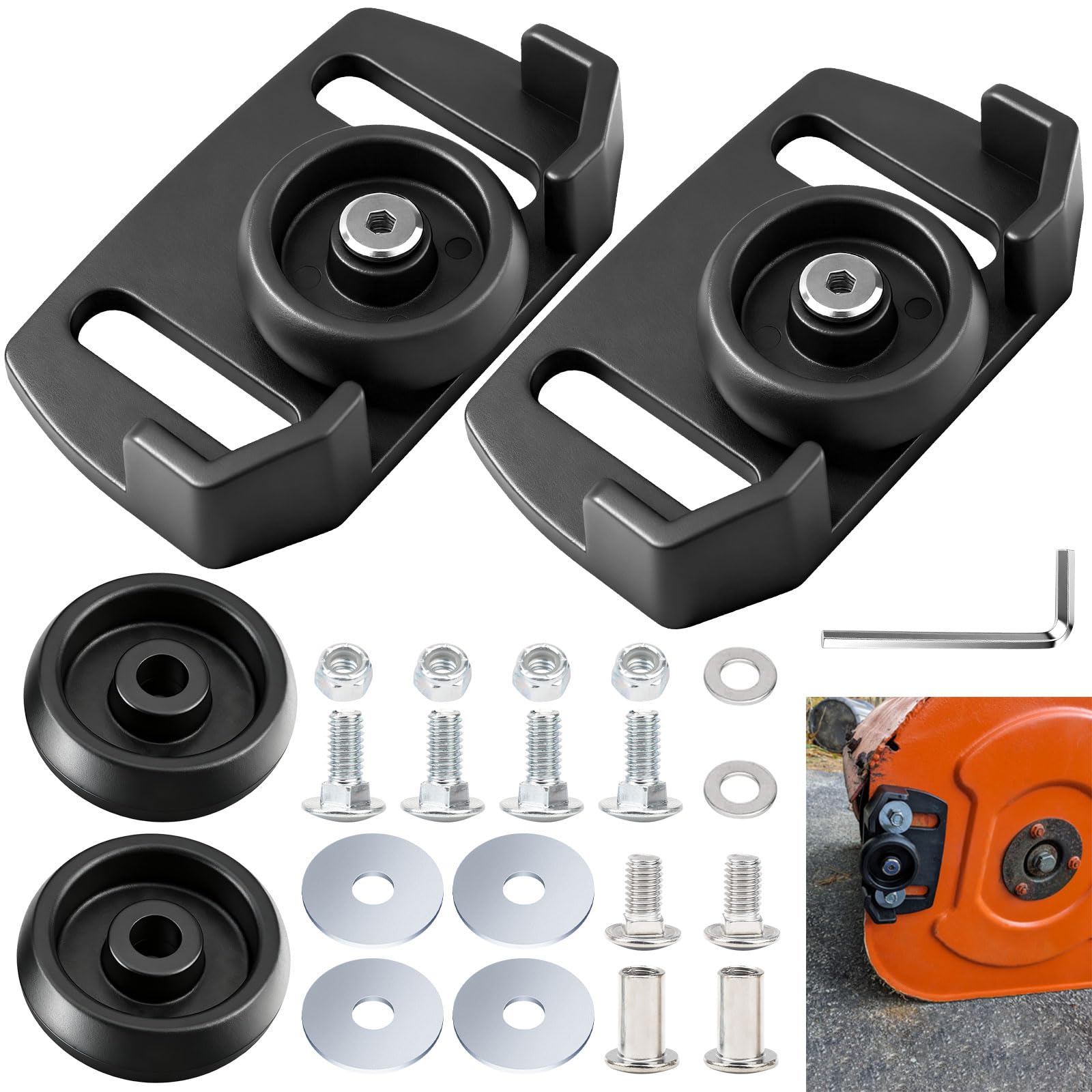 Photo 1 of 2 Pcs 490-241-0038 Universal Rolling Skid Shoes Wheel for Craftsman MTD Cub Cadet and Most 2-Stage and 3-Stage Snow Thrower Snowblowers, Universal Roller Skid Snow Thrower Shoes