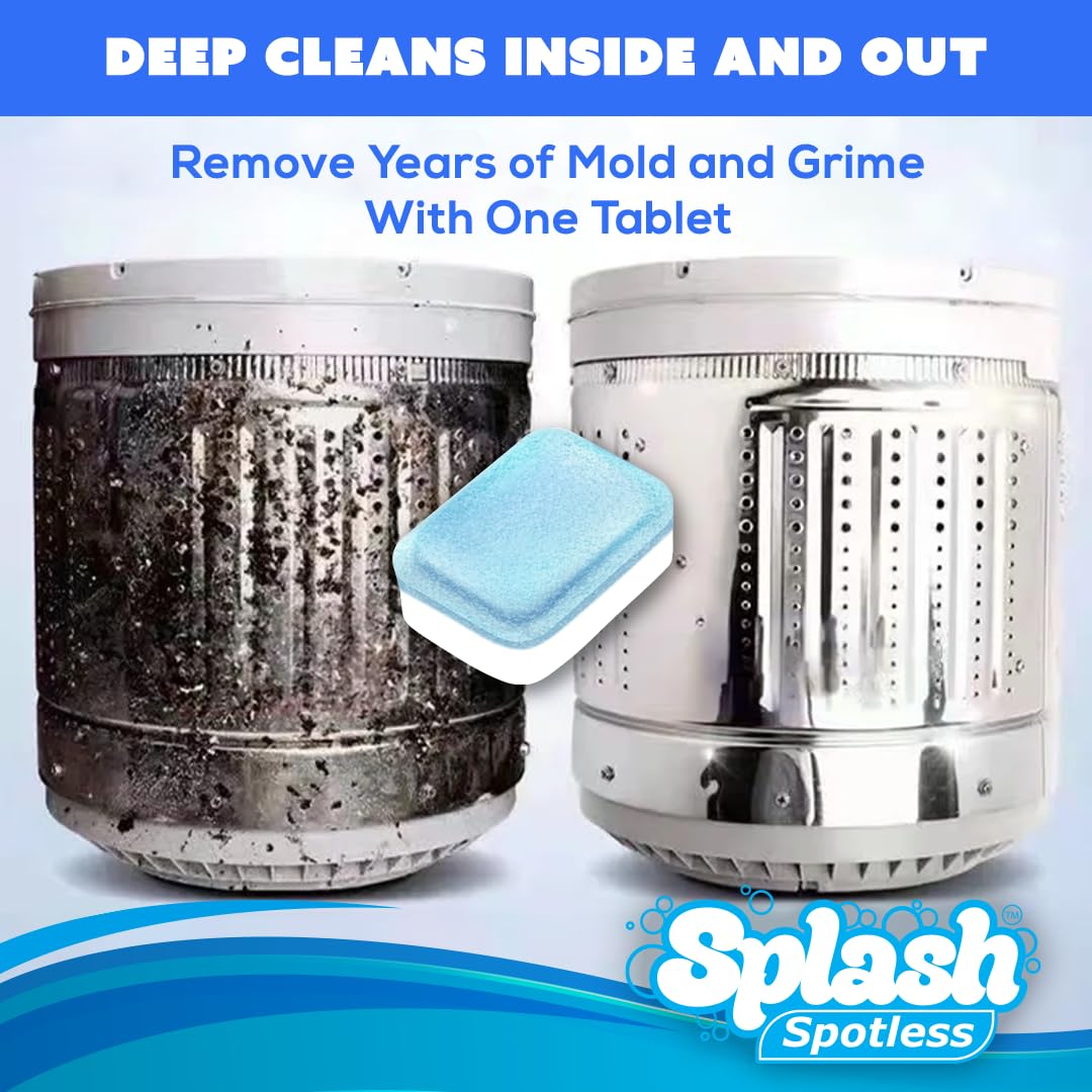 Generic Splash Spotless Washing Machine Cleaner for HE Front Load & Top Load Washers, 6 Count (Pack of 1)