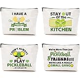 4 Pcs Pickleball Makeup Bag,Pickleball Gifts for Women,Pickleball Cosmetic Bags,Dink Ball Bag for Women,We're More Than Just Pickleball Friends,Christmas Gifts for Girls Zipper Canvas Toiletry Bag