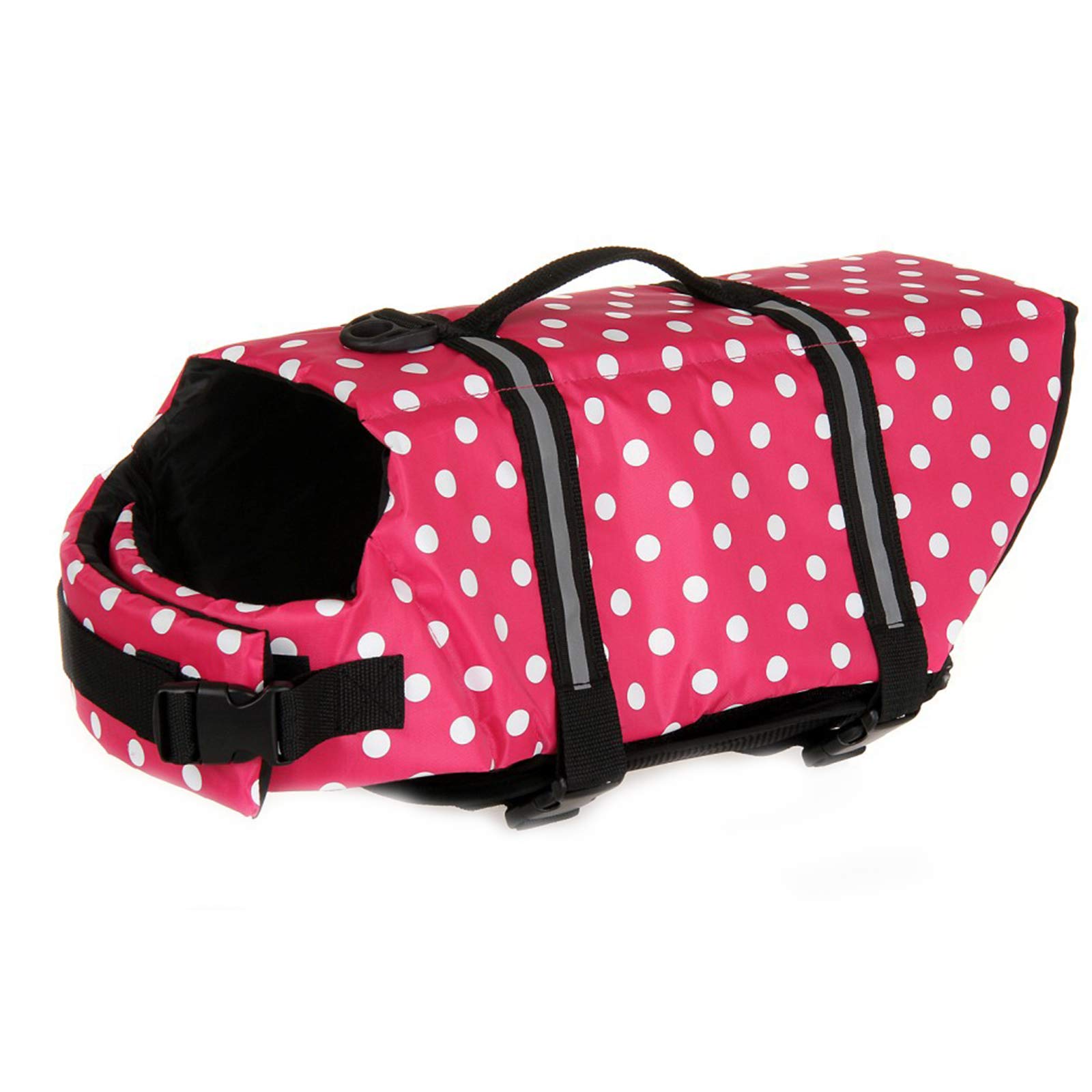Mummumi Dog Life Jacket, Adjustable Dog Swim Vest with Handle Pet Puppy Saver Swimming Lifejackets Vest Coat (S, Pink 1)