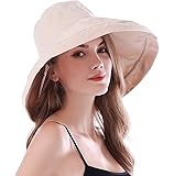 iHomey Women Wide Brim Sun Hats Foldable UPF 50+ Sun Protective Bucket Hat