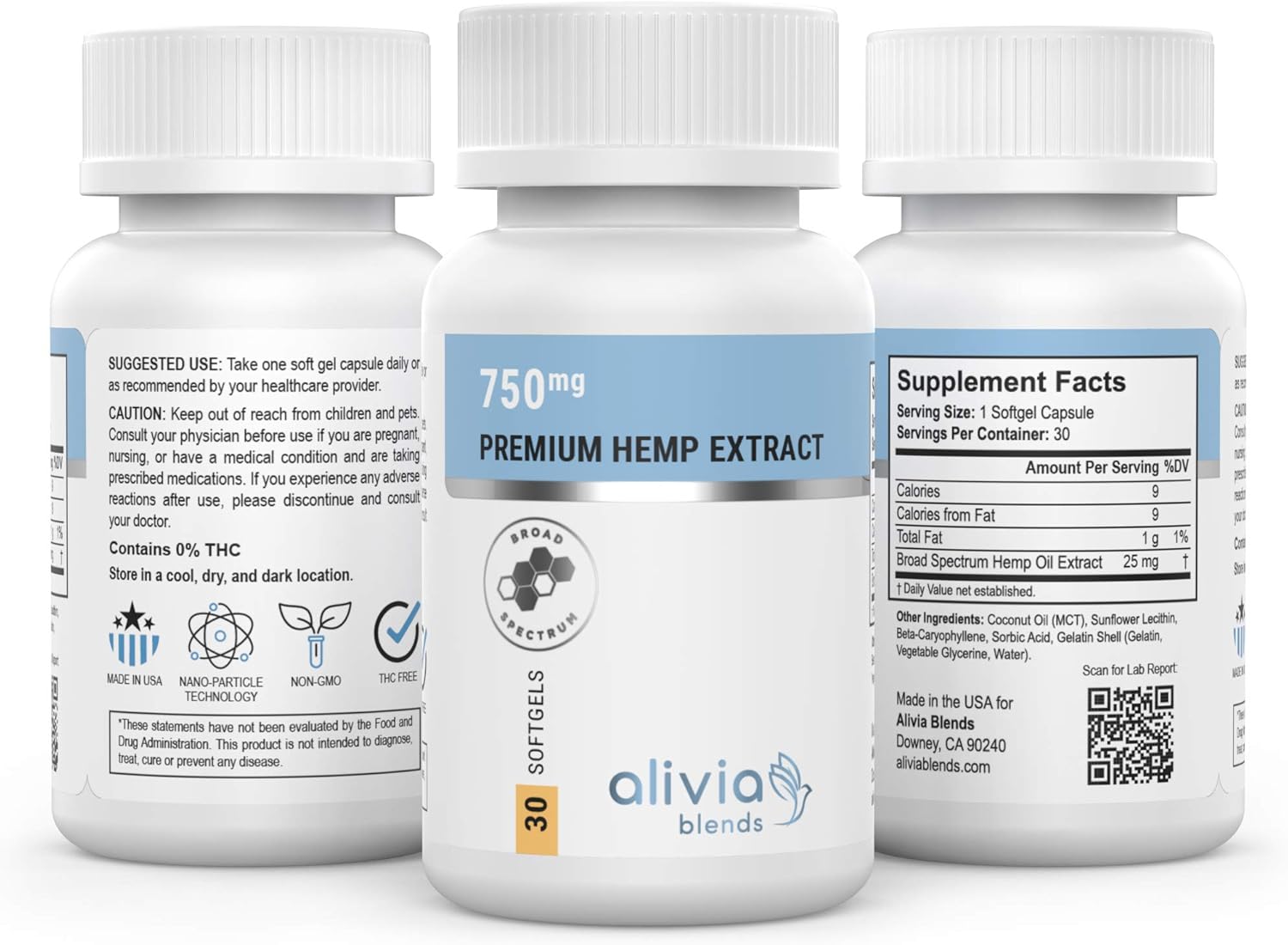 Amazon Com Alivia Blends Hemp Extract Soft Gels 750mg 25mg Ea Soft Gel Promotes Anxiety Relief Stress Relief Mood Support Health Personal Care