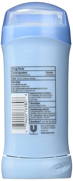 SUAVE 24 HOUR PROTECTION ANTI-PERSPIRANT DEODORANT INVISIBLE SOLID POWDER TWIN PACK 5.20 OZ