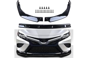 AOKAILI 3PCS Front Bumper Spoiler Lip Fit 2021 2022 2023 Toyota Camry SE & XSE Performance Style,Front Body Kit Lip Glossy Black ABS