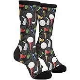 Giinly Golf Golfers Socks Novelty Funny Crew Socks Crazy Gifts For Men Women