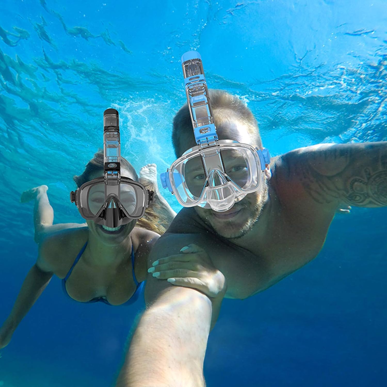 Bairuifu Snorkel Mask, 180 Degree Panoramic Anti-Fog Anti-Leak Scuba Diving Mask with Camera Mount ，Snorkeling Gear for Adults(White) : Sports & Outdoors