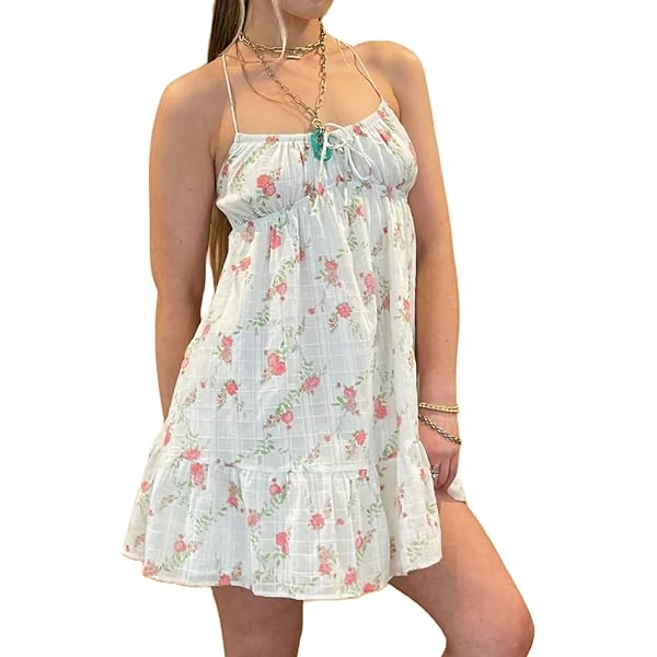 Cigrimi Women's Summer Mini Dress - Sleeveless Ruffle Hem Tank Dress For Beach & Vacation - View #3