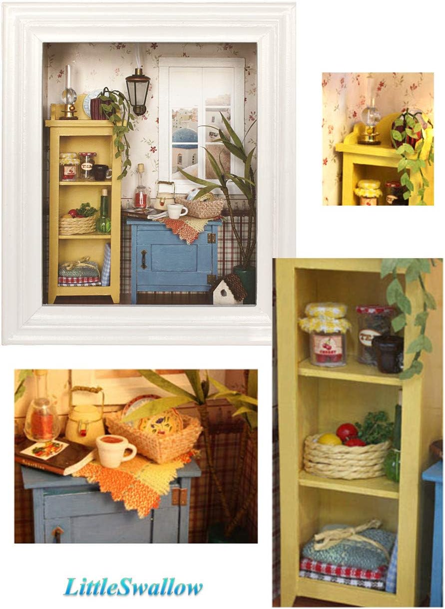 Amazon リトルスワロー Diy ドールハウス ミニチュアハウス Ledライト付き 手作りキット 壁掛けできる 額縁フレーム 組立キット ミニチュア プレゼント ハウス 大人 ミニ かわいい コレクション おんなのこ 初心者 暖かい朝の光 プラモデル 通販