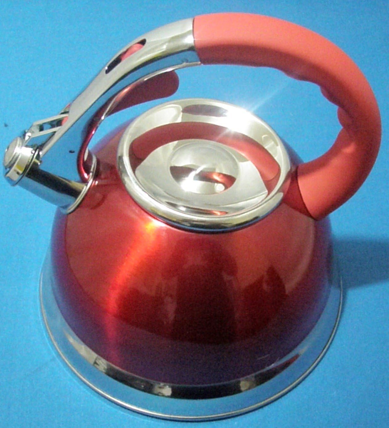 Prima 3.5L Stainless Steel Whistling Kettle with Silicone Handle in Red 11144C - Image 3