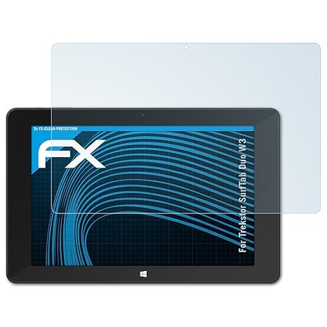 atFolix Schutzfolie kompatibel mit Trekstor SurfTab Duo W3 Folie, ultraklare FX Displayschutzfolie (2X)
