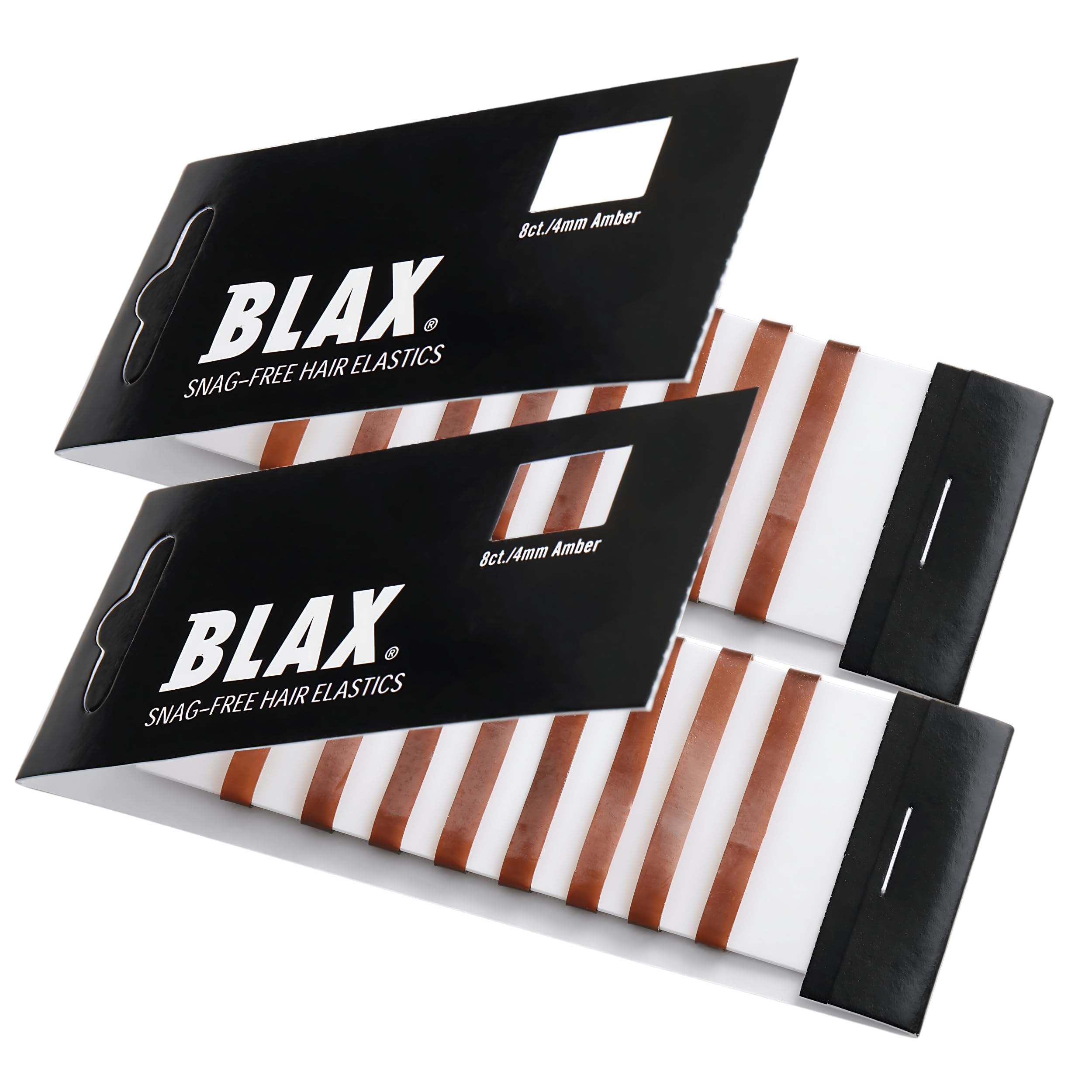 Blax Brown Snag-Free Hair Elastics - 4mm 2 Pack...