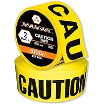 2pk Caution Tape Roll - 2 Rolls - 1000 Ft x 3 Inch Wide Each