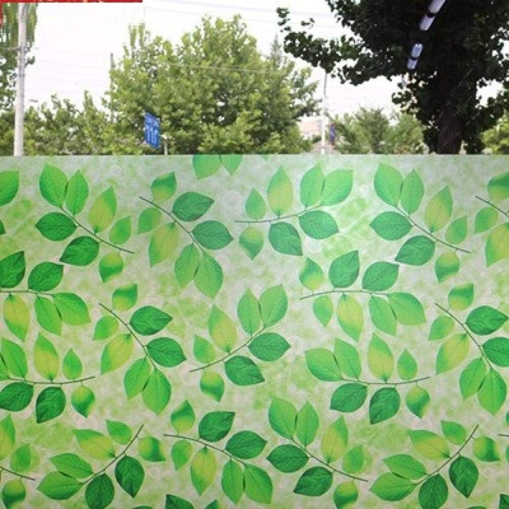 Dekorative Fensterfolie Hellgrünes Blattmuster Mattierte Selbstklebende