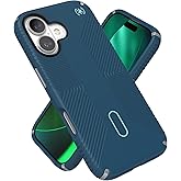 Speck PRESIDIO2 Grip for iPhone 17 Case, ClickLock Interlock, Slim Protective Case, DEEP SEA/Silver Metallic/Spell Blue