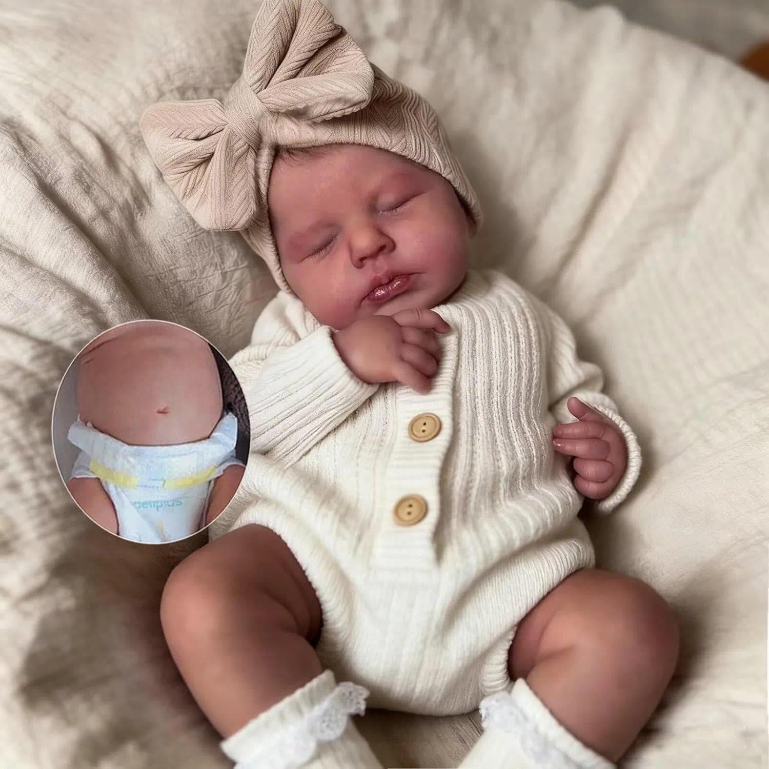 Anano Newborn Realistic Reborn Baby Dolls Baby Dolls - 20 Inch Realistic Silicone Doll Full Body Toddler Girl, Real Life Anatomically Correct Babies Doll (Classic)