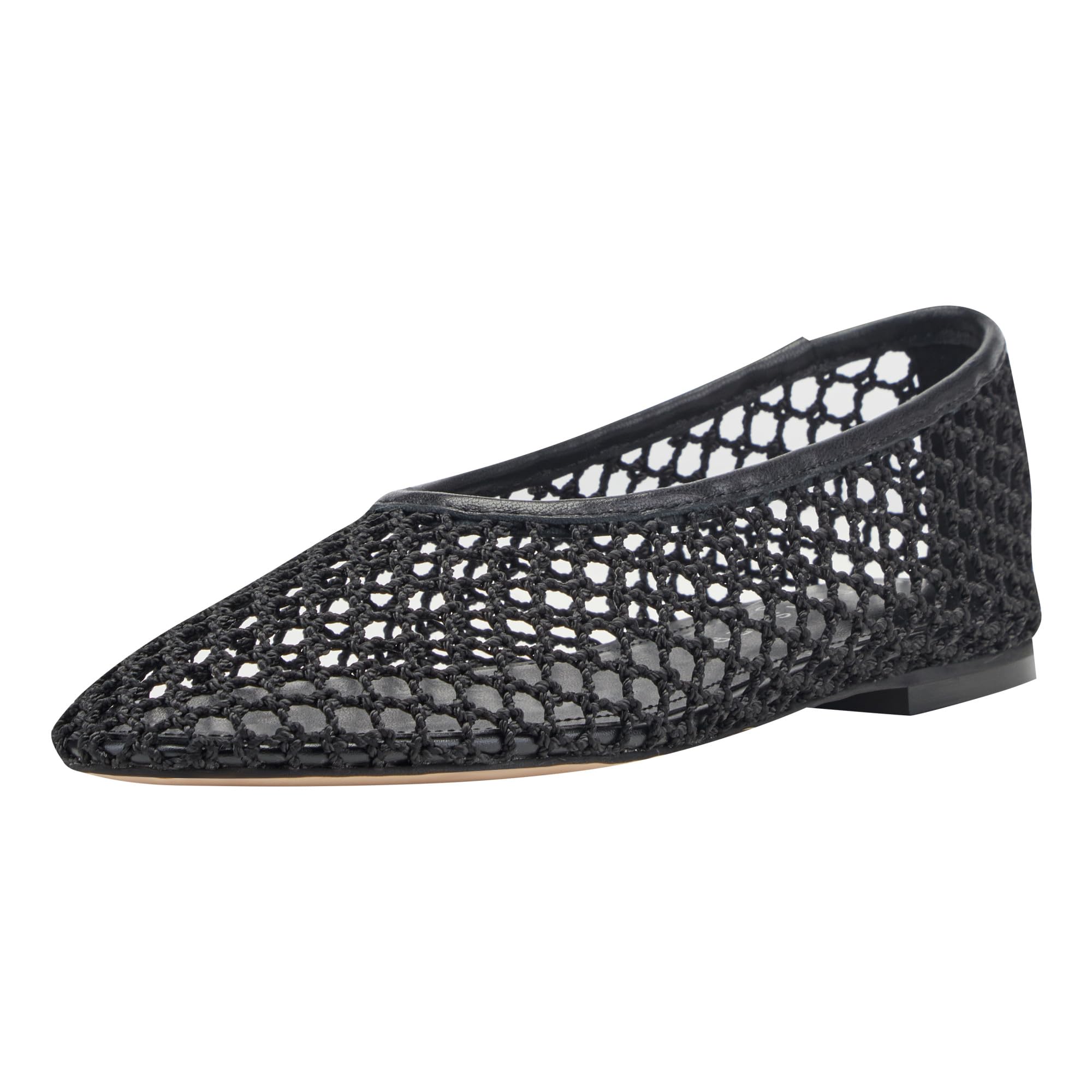 Marc Fisher LTD Women’s Jazlyn Flat, Black Mesh/Leather 001, 11