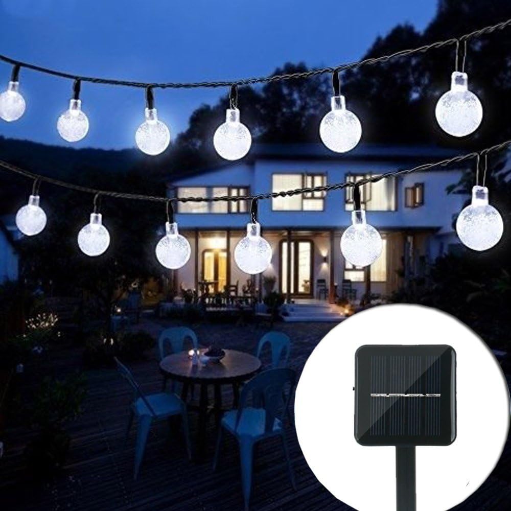 Oledank 36Ft 60Led Bright Solar Powered String Globe Lights Blinking and Steady Lights